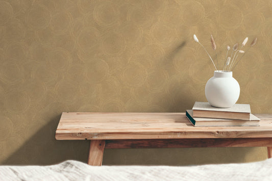 Strukturtapete Seil-Spiralen Gold-Beige - 10,05 m x 0,53 m