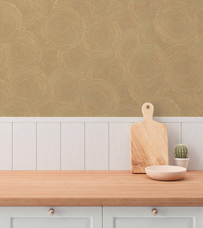 Mustertapete Seil-Spiralen Gold-Beige - 10,05 m x 0,53 m