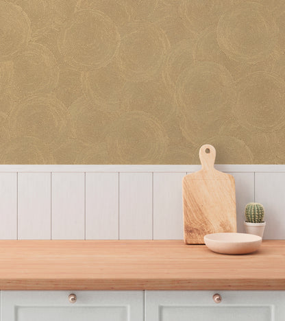 Mustertapete Seil-Spiralen Gold-Beige - 10,05 m x 0,53 m