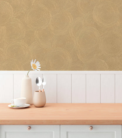 Mustertapete Seil-Spiralen Gold-Beige - 10,05 m x 0,53 m