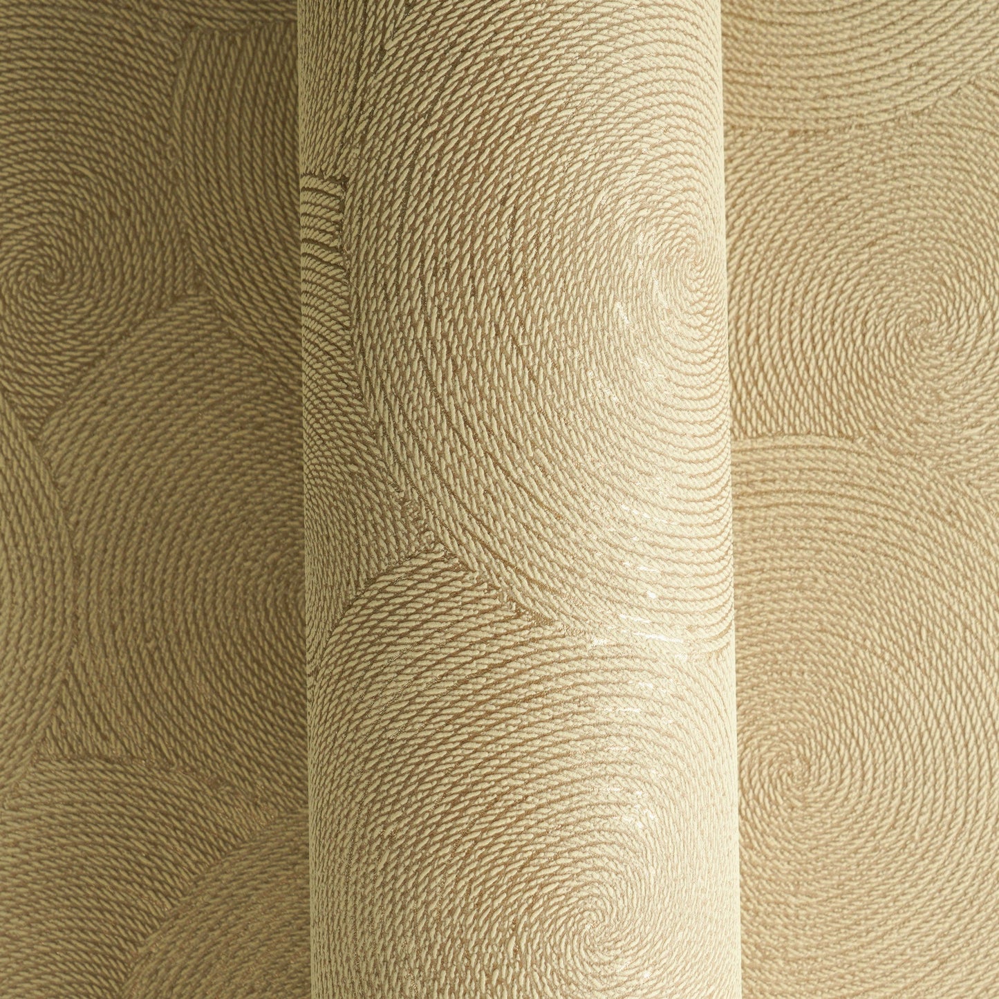 Mustertapete Seil-Spiralen Gold-Beige - 10,05 m x 0,53 m