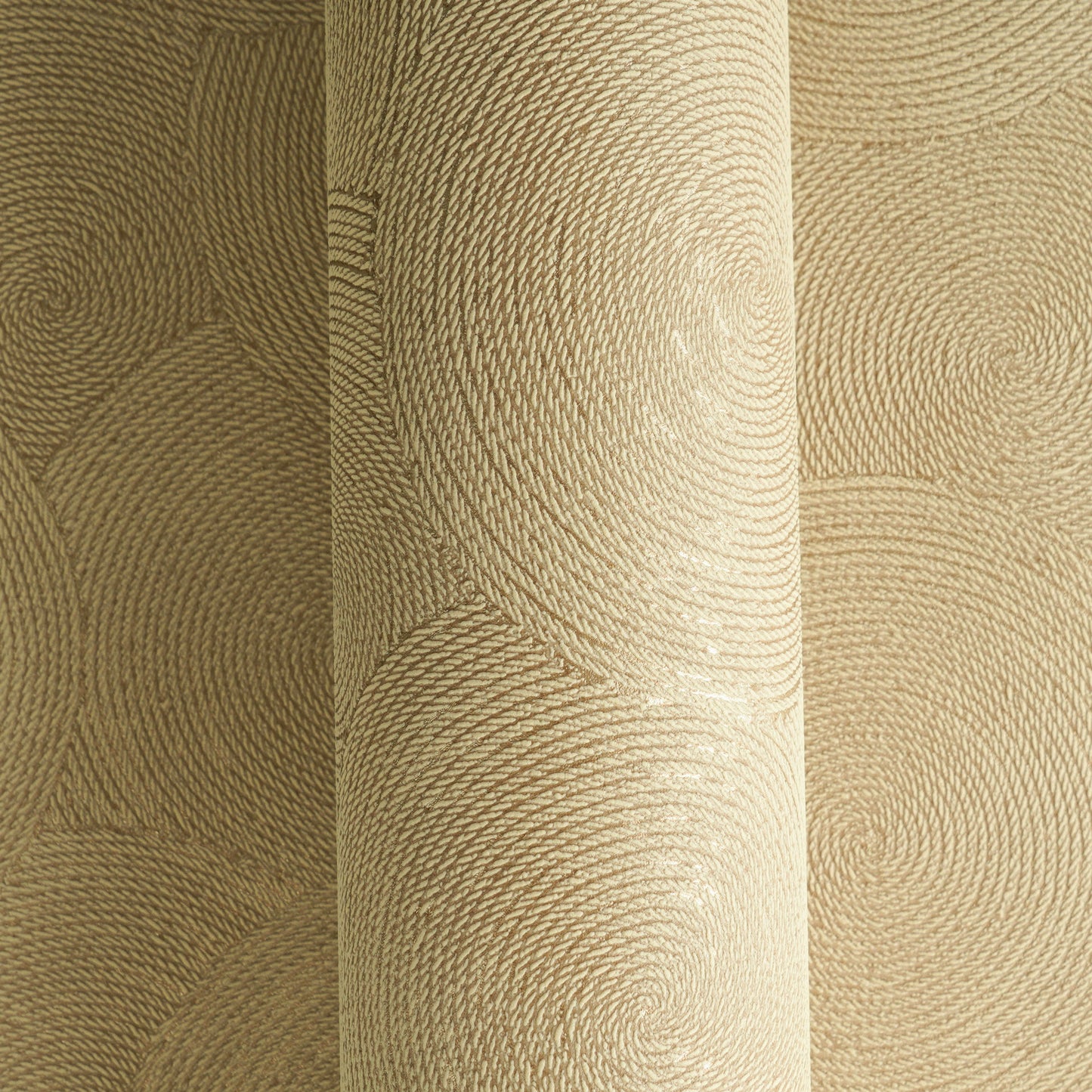 Mustertapete Seil-Spiralen Gold-Beige - 10,05 m x 0,53 m