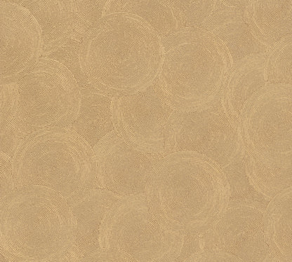 Mustertapete Seil-Spiralen Gold-Beige - 10,05 m x 0,53 m