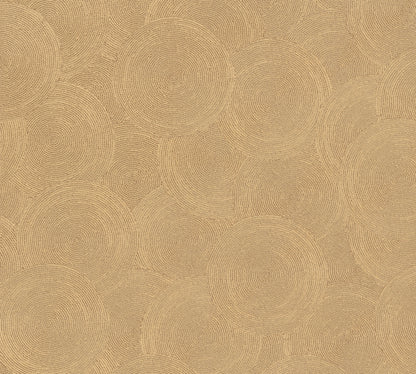 Mustertapete Seil-Spiralen Gold-Beige - 10,05 m x 0,53 m