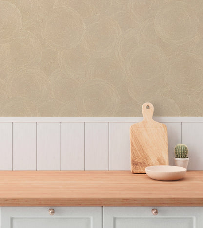 Mustertapete Seil-Spiralen Hellbeige - 10,05 m x 0,53 m