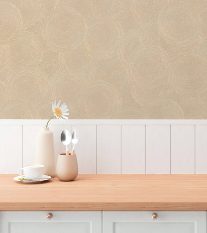 Mustertapete Seil-Spiralen Hellbeige - 10,05 m x 0,53 m
