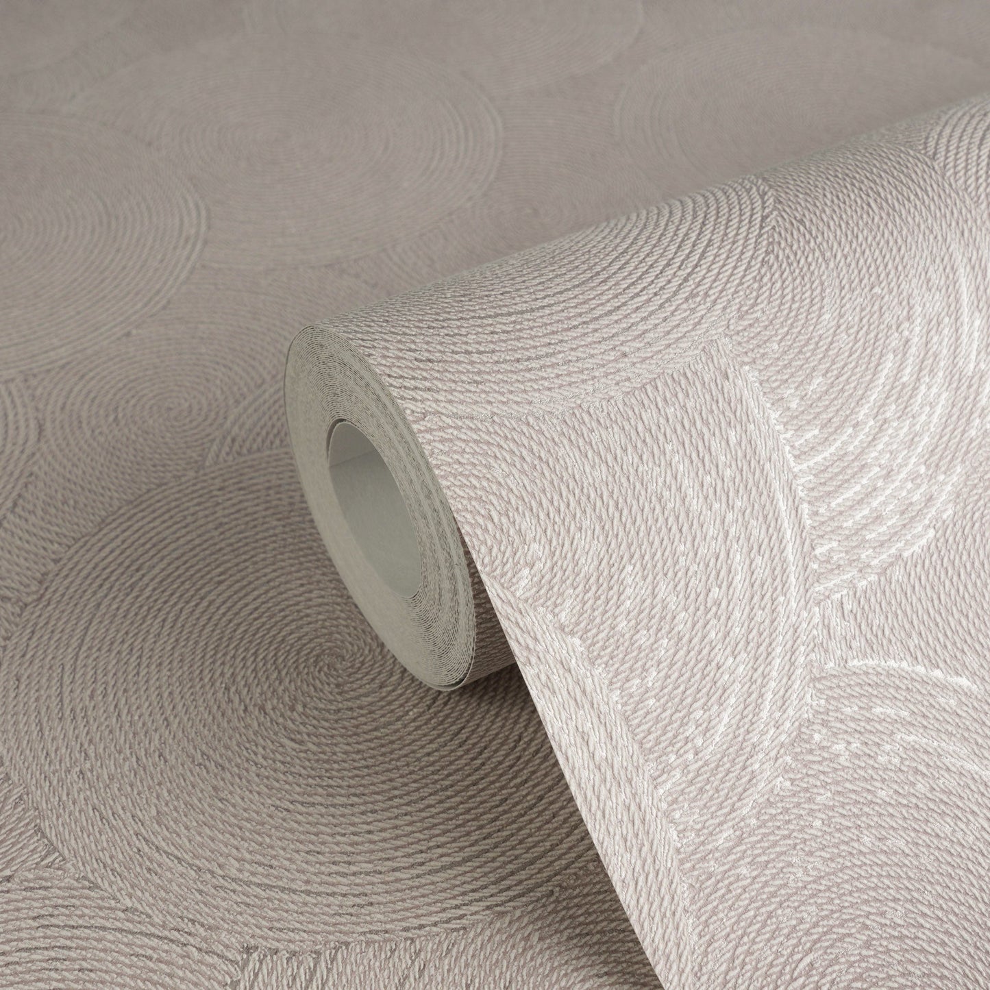Mustertapete Seil-Spiralen Altrosa - 10,05 m x 0,53 m