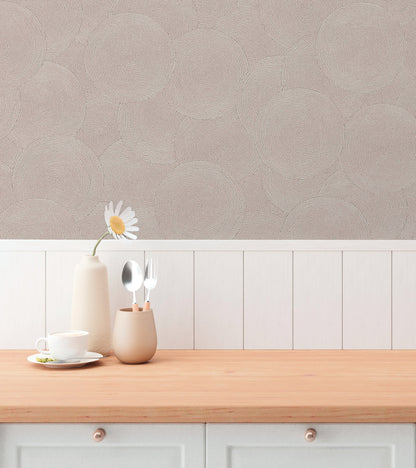 Mustertapete Seil-Spiralen Altrosa - 10,05 m x 0,53 m