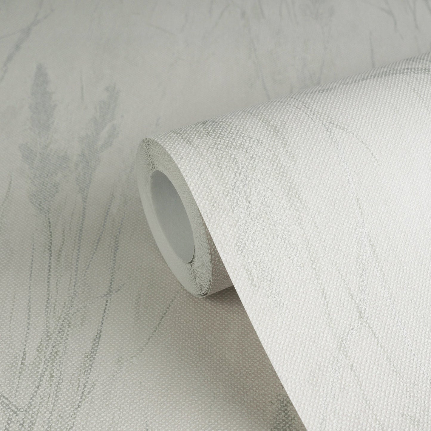 Mustertapete Gräser-Silhouette Mint-Grau - 10,05 m x 0,53 m