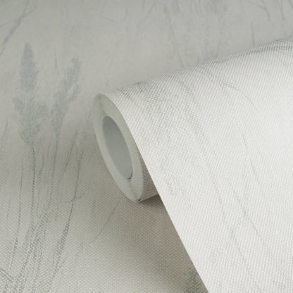 Mustertapete Gräser-Silhouette Mint-Grau - 10,05 m x 0,53 m