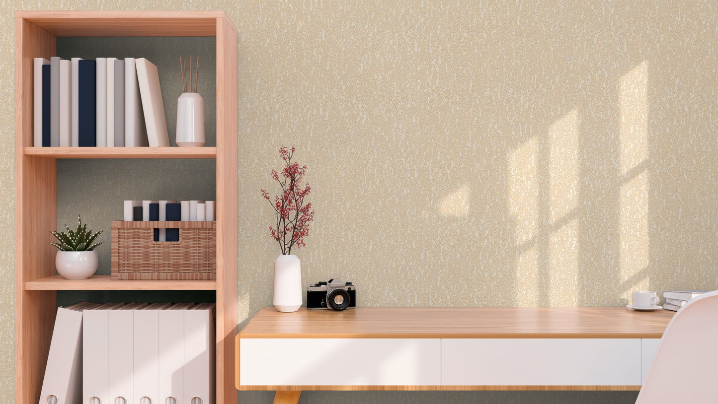 Mustertapete Natur-Struktur Apricot-Beige - 10,05 m x 0,53 m