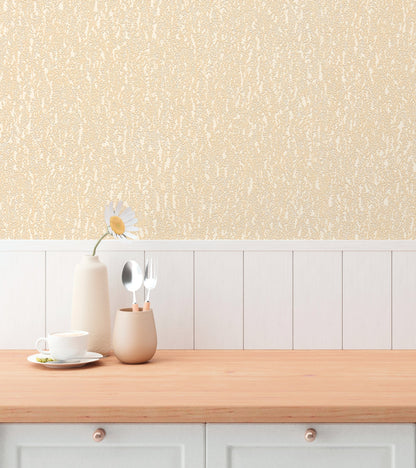 Mustertapete Natur-Struktur Apricot-Beige - 10,05 m x 0,53 m