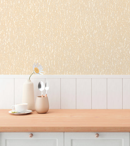 Mustertapete Natur-Struktur Apricot-Beige - 10,05 m x 0,53 m