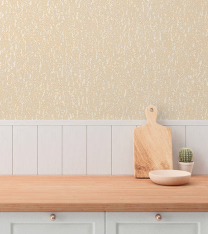Mustertapete Natur-Struktur Apricot-Beige - 10,05 m x 0,53 m