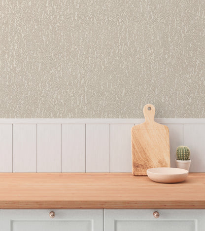 Mustertapete Natur-Struktur Beige-Grau - 10,05 m x 0,53 m