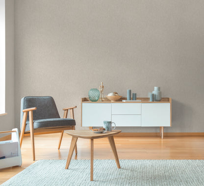 Mustertapete Natur-Struktur Beige-Grau - 10,05 m x 0,53 m