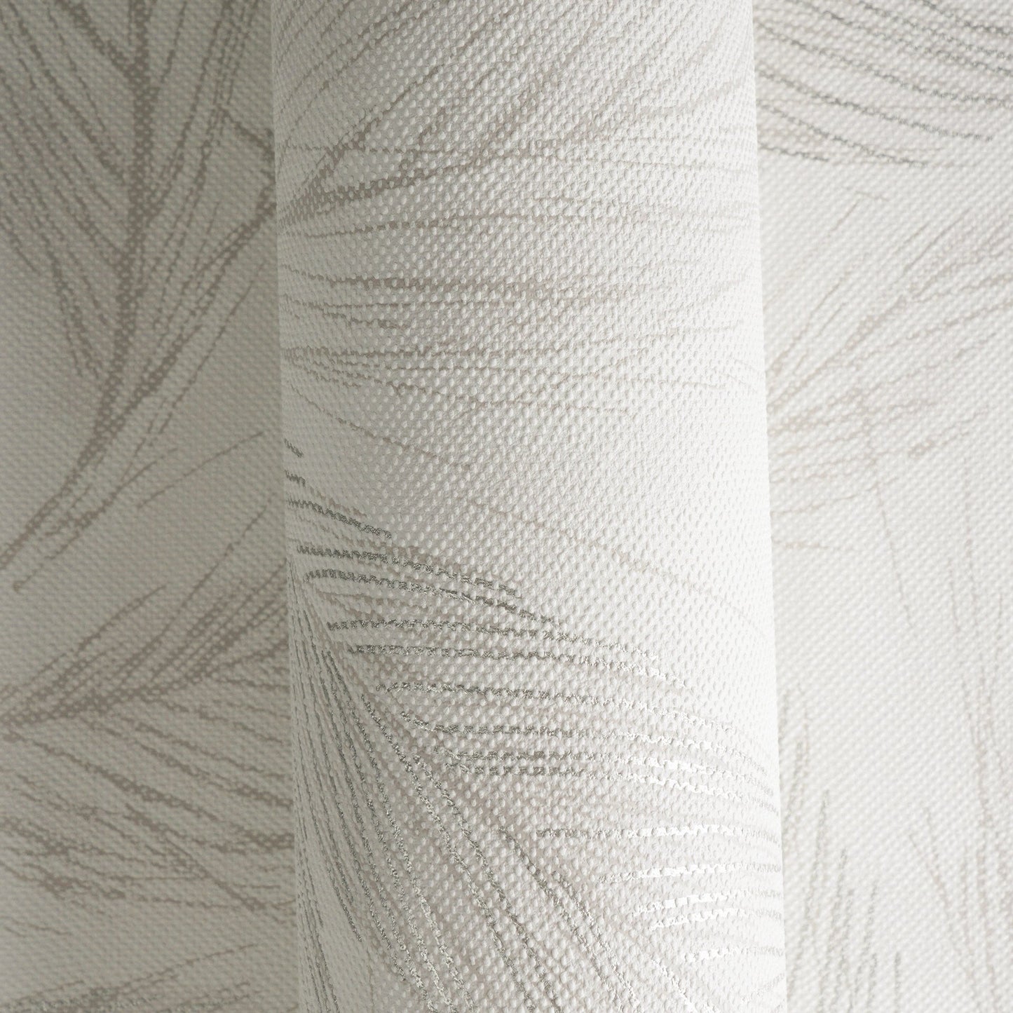 Mustertapete Farn-Blätter Beige-Grau - 10,05 m x 0,53 m