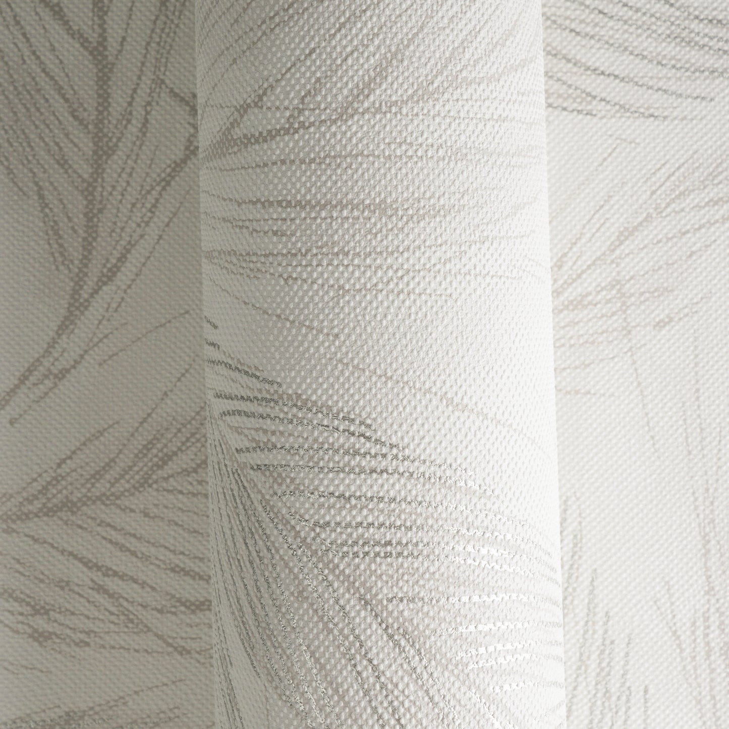 Mustertapete Farn-Blätter Beige-Grau - 10,05 m x 0,53 m