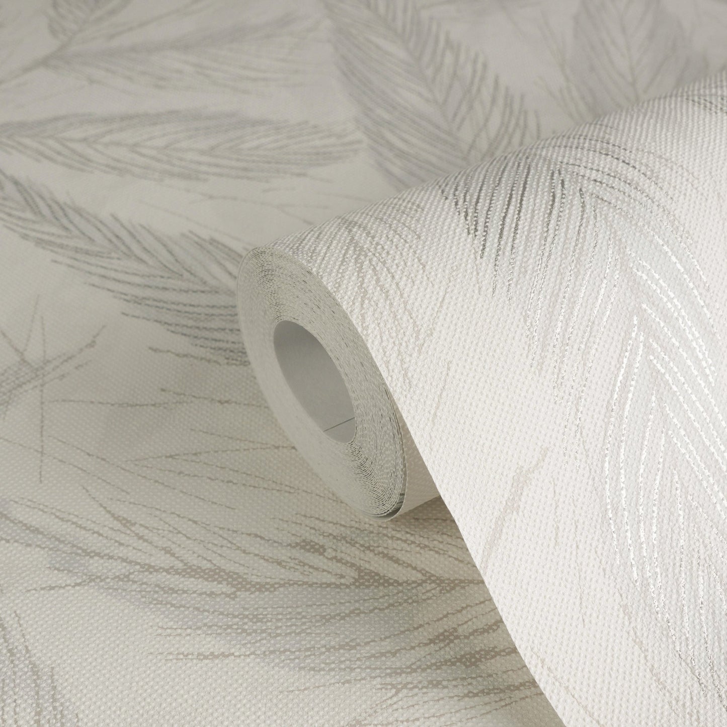 Mustertapete Farn-Blätter Mint-Beige - 10,05 m x 0,53 m