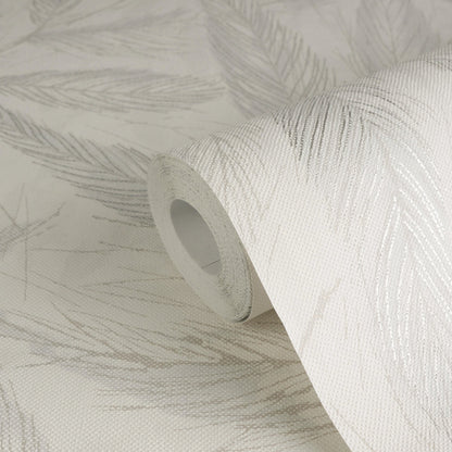 Mustertapete Farn-Blätter Mint-Beige - 10,05 m x 0,53 m