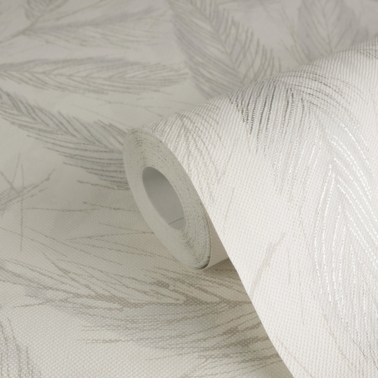 Mustertapete Farn-Blätter Mint-Beige - 10,05 m x 0,53 m