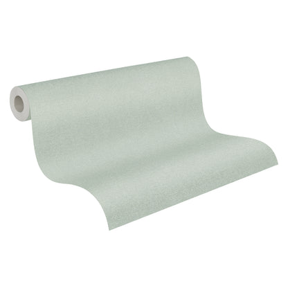 Mustertapete Leinen-Optik Salbeigrün Sanft - 10,05 m x 0,53 m