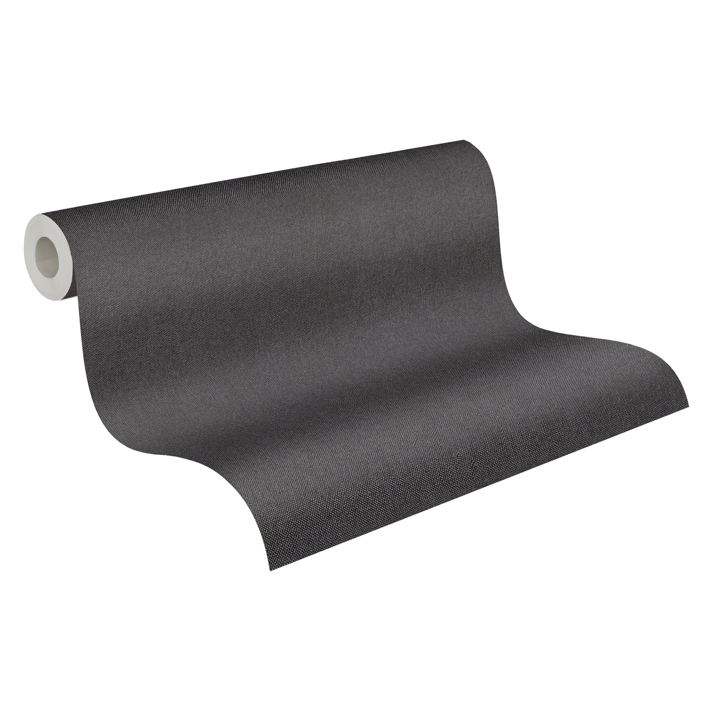 Mustertapete Leinenoptik Dunkelgrau Elegant - 10,05 m x 0,53 m