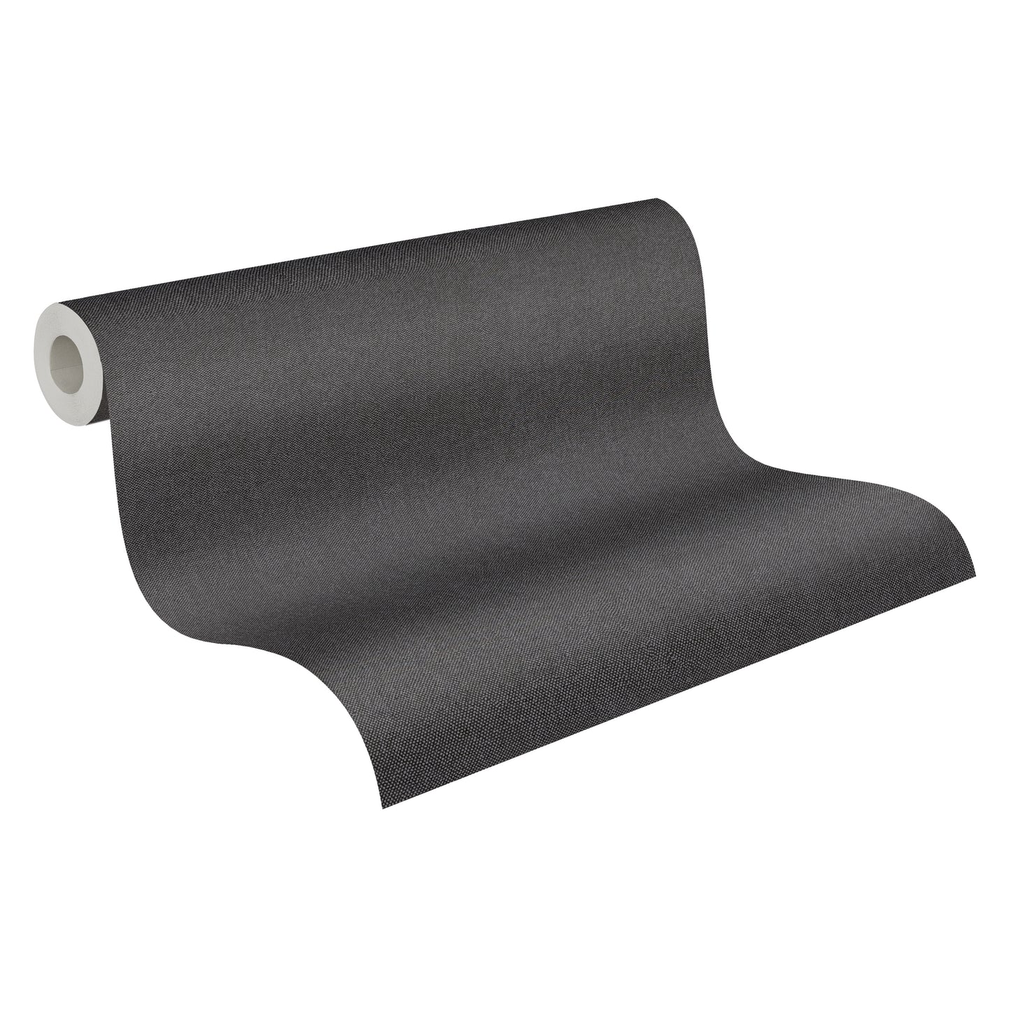Mustertapete Leinenoptik Dunkelgrau Elegant - 10,05 m x 0,53 m