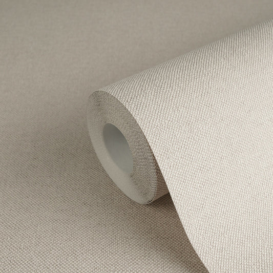 Strukturtapete Leinenoptik Taupe Zeitlos - 10,05 m x 0,53 m