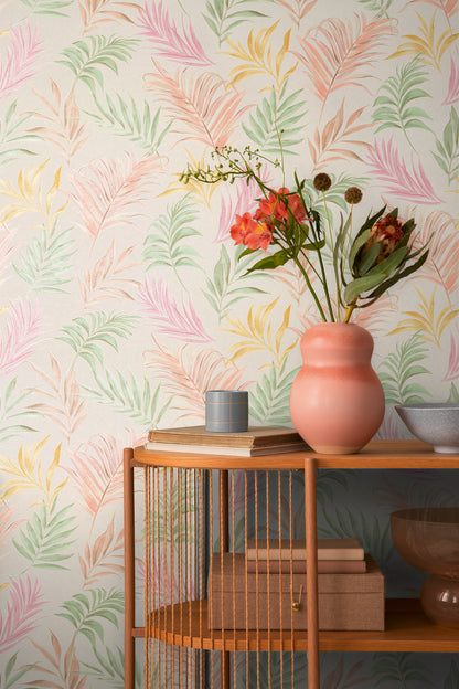 Livingwalls CosmoLiving Midnight Botanica-Mystery Palmenblätter Bunt - 10,05 m x 0,53 m