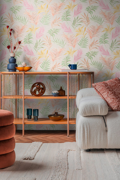 Livingwalls CosmoLiving Midnight Botanica-Mystery Palmenblätter Bunt - 10,05 m x 0,53 m