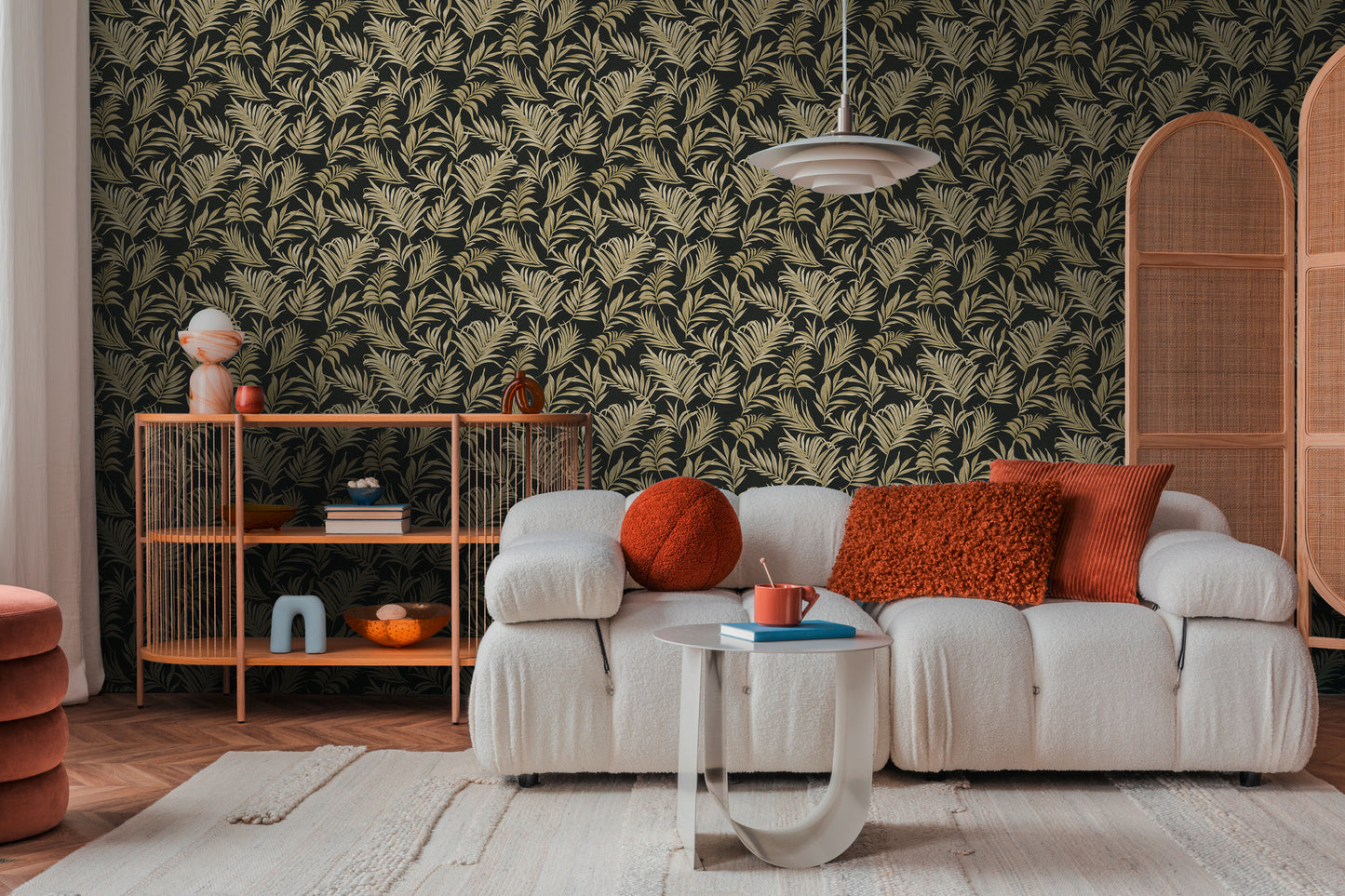 Livingwalls CosmoLiving Midnight Botanica-Mystery Palmenblätter Schwarz Gold - 10,05 m x 0,53 m