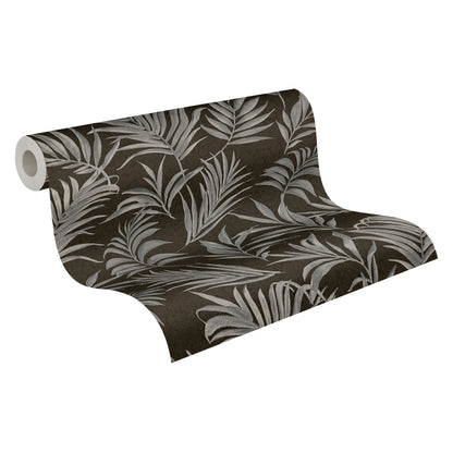 Livingwalls CosmoLiving Midnight Botanica-Mystery Palmenblätter Schwarz Grau - 10,05 m x 0,53 m