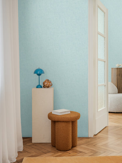 Livingwalls CosmoLiving Vliestapete Uni Aqua Blau - 10,05 m x 0,53 m