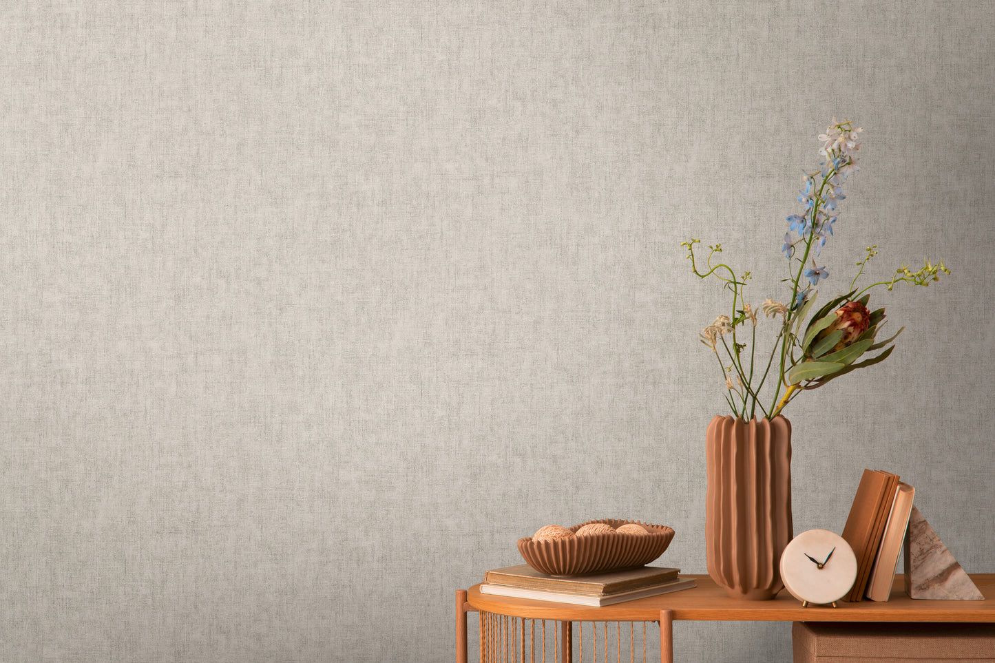 Livingwalls CosmoLiving Vliestapete Uni Greige - 10,05 m x 0,53 m