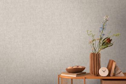 Livingwalls CosmoLiving Vliestapete Uni Greige - 10,05 m x 0,53 m
