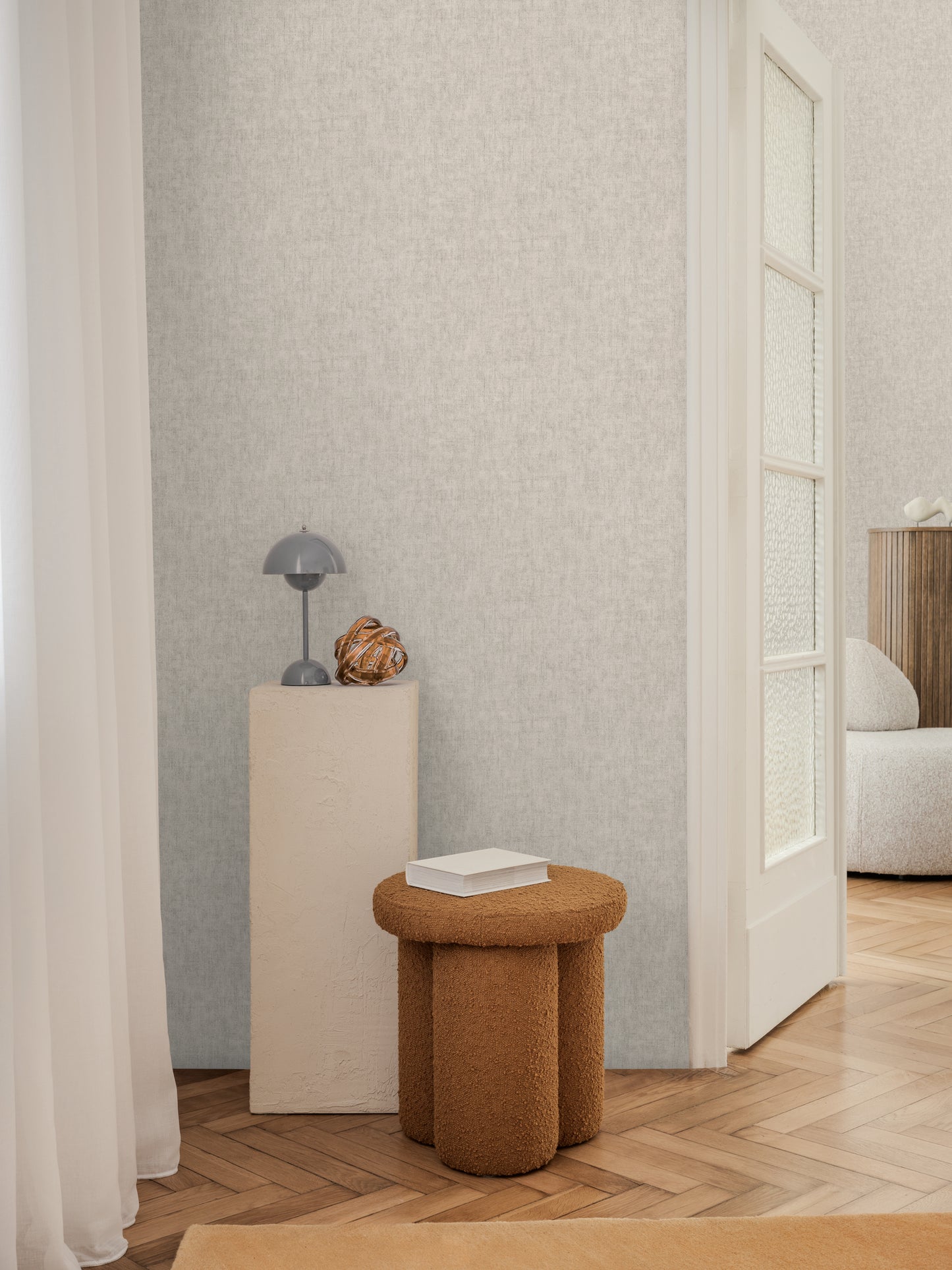 Livingwalls CosmoLiving Vliestapete Uni Greige - 10,05 m x 0,53 m