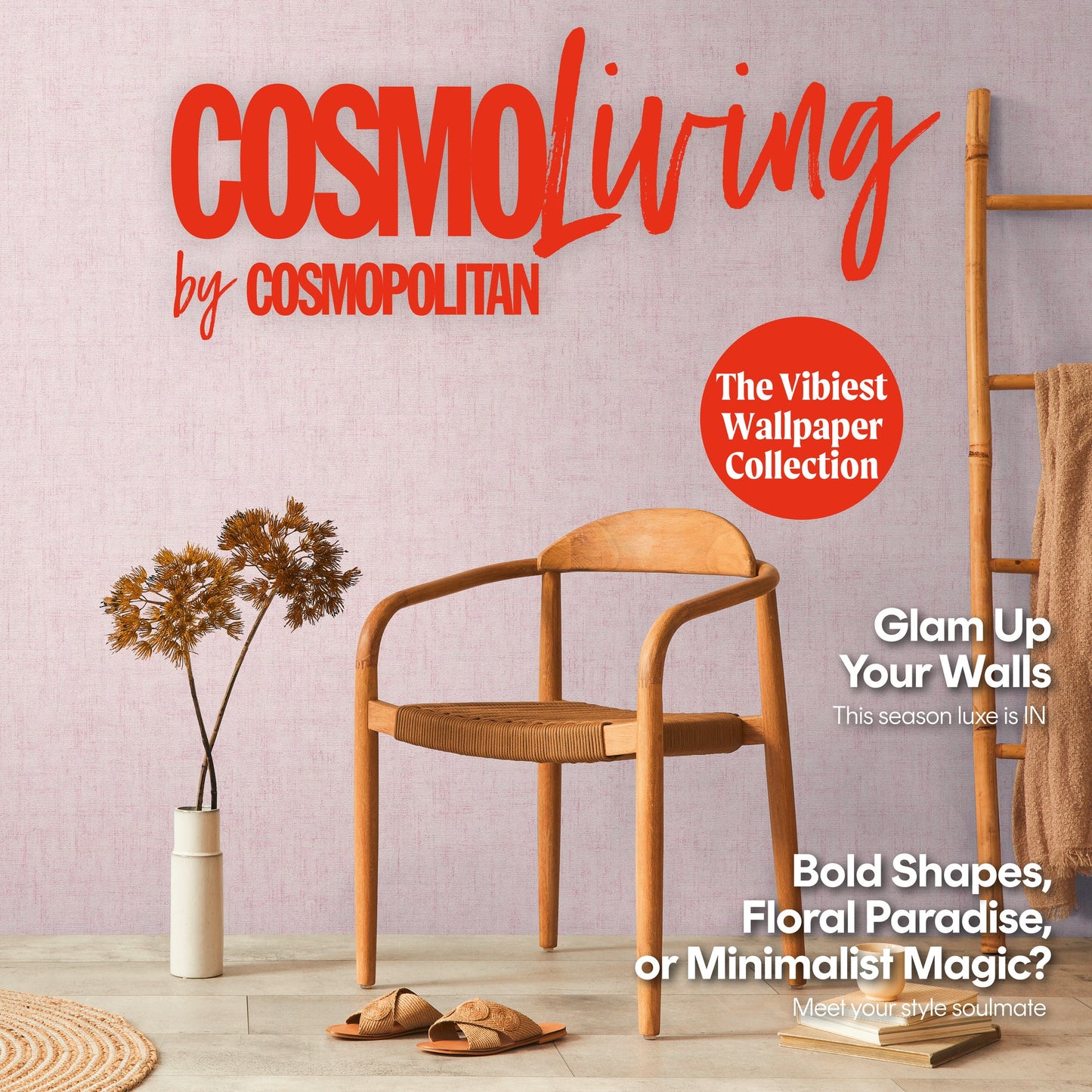 CosmoLiving Leinenoptik  Puderrosa 10,05 m x 0,53 m