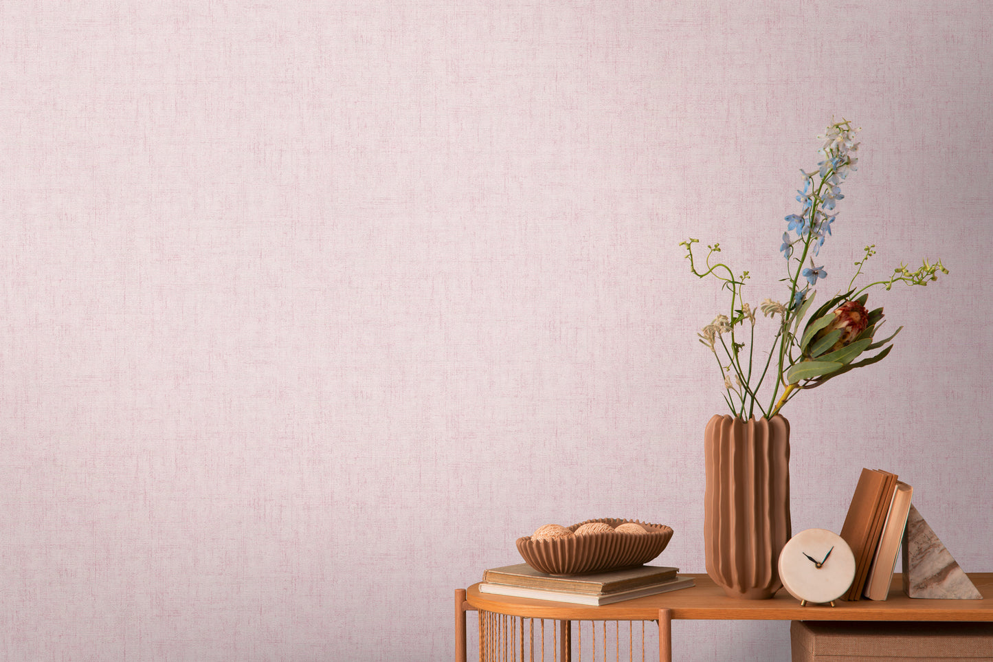Livingwalls CosmoLiving Vliestapete Uni Rosé - 10,05 m x 0,53 m