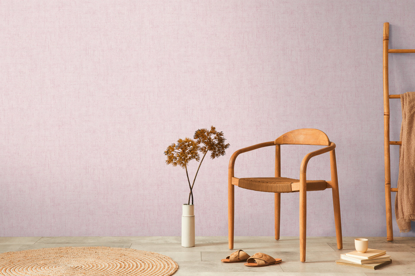 Livingwalls CosmoLiving Vliestapete Uni Rosé - 10,05 m x 0,53 m