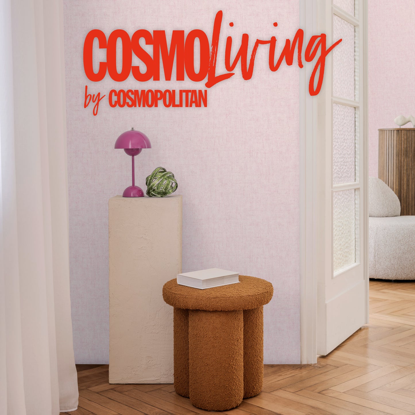 Livingwalls CosmoLiving Vliestapete Uni Rosé - 10,05 m x 0,53 m