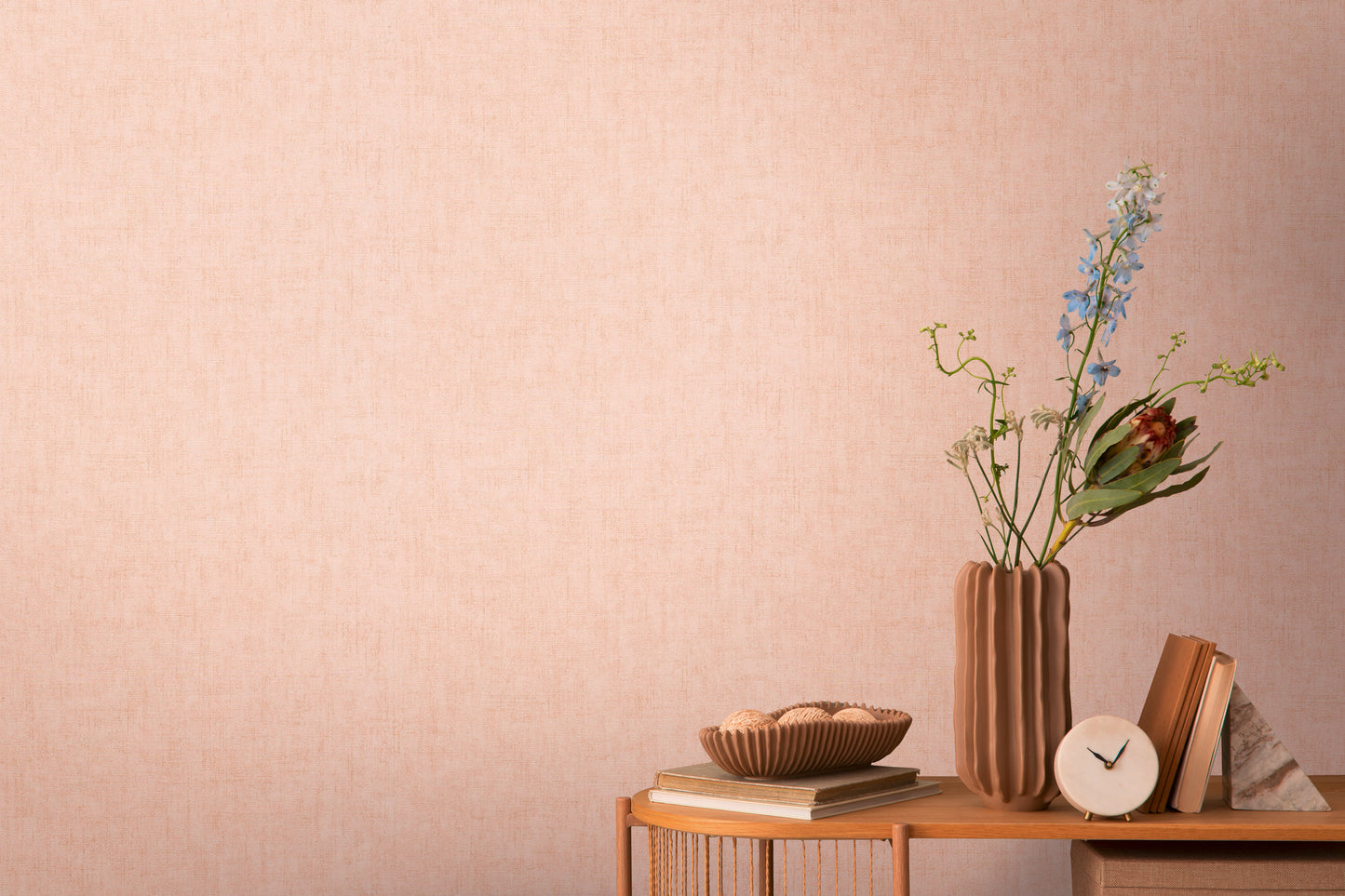 Livingwalls CosmoLiving Vliestapete Uni Koralle Rosa - 10,05 m x 0,53 m