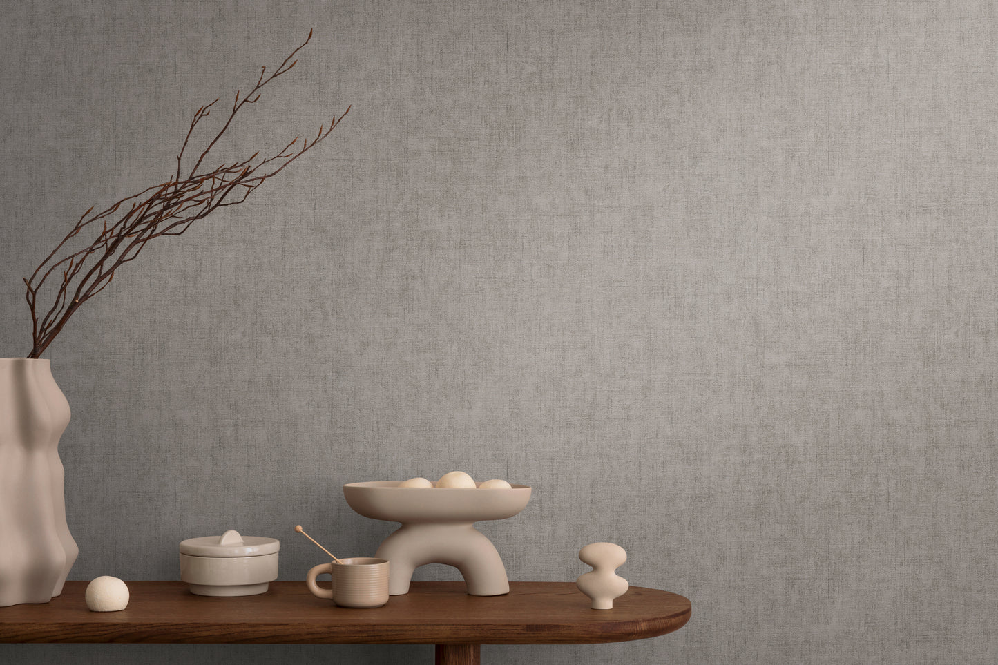Livingwalls CosmoLiving Vliestapete Uni Taupe Grau - 10,05 m x 0,53 m