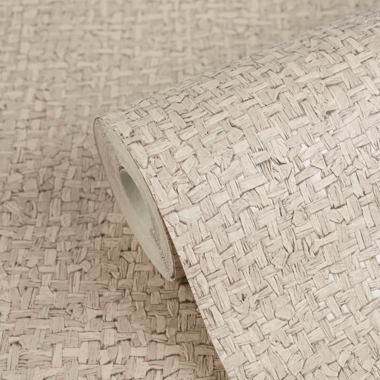Mustertapete Webmuster Beige-Grau - 10,05 m x 0,53 m