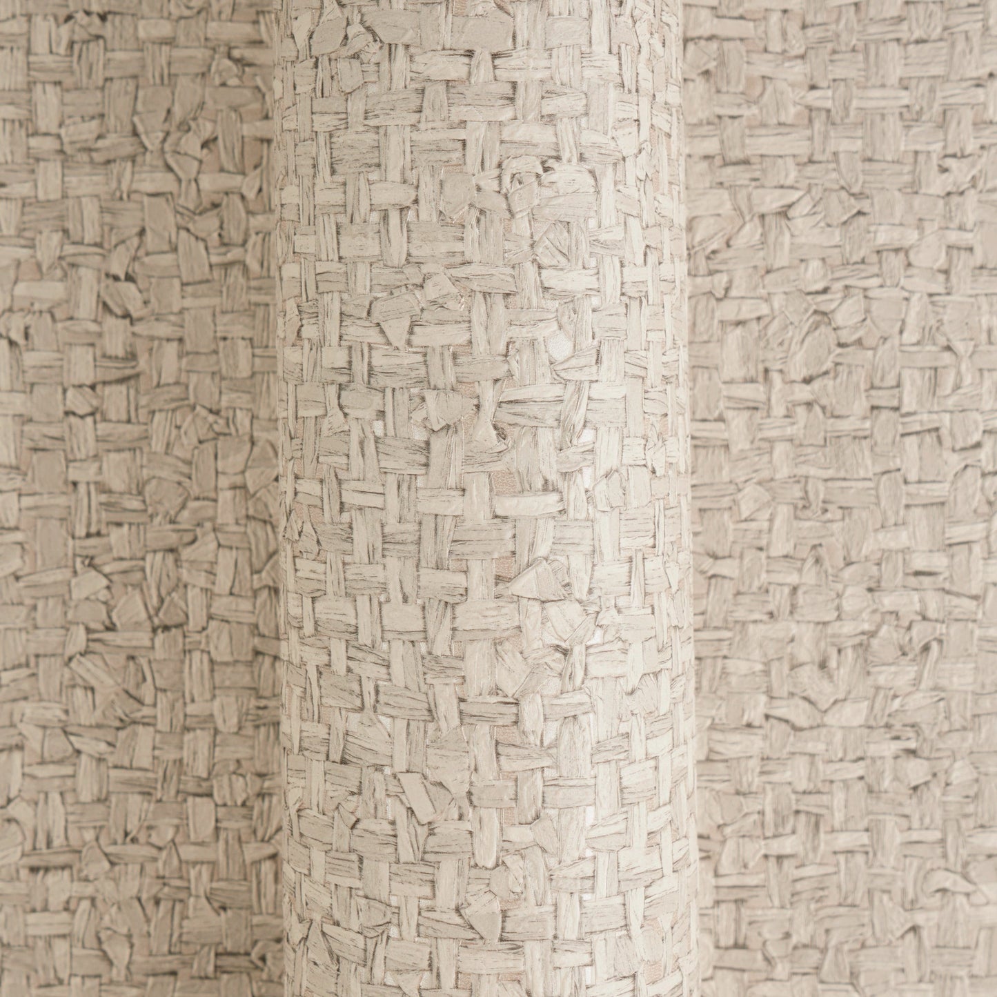 Mustertapete Webmuster Beige-Grau - 10,05 m x 0,53 m