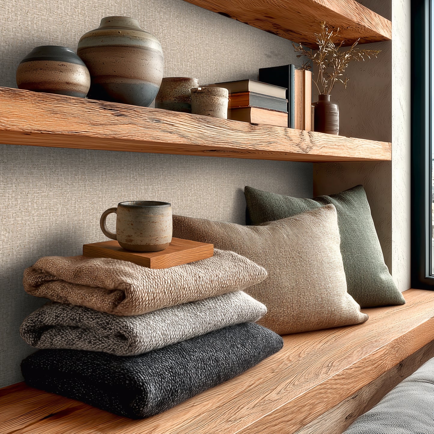 Livingwalls Vibes & Styles Jan - Stud!o Sense & Surface Geflecht Creme - 10,05 m x 0,53 m