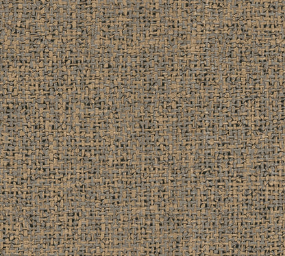 Mustertapete Webmuster Dunkelbeige-Grau - 10,05 m x 0,53 m
