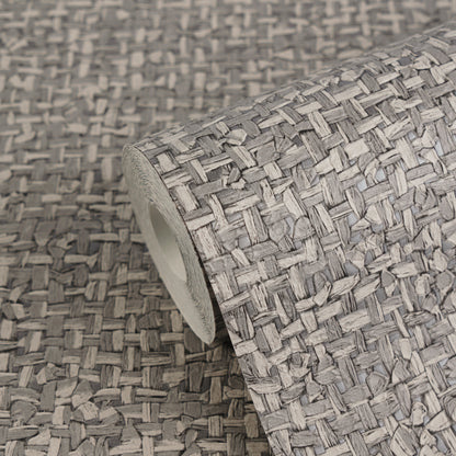 Livingwalls Vibes & Styles Jan - Stud!o Sense & Surface Geflecht Grau Metallic - 10,05 m x 0,53 m