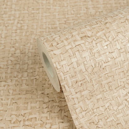 Mustertapete Webmuster Sandbeige - 10,05 m x 0,53 m
