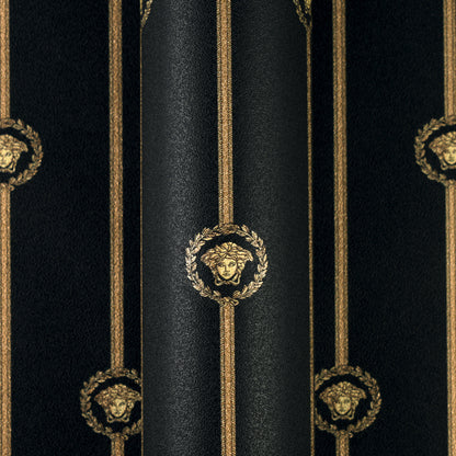 Versace I Love Baroque Schwarz Barock Tapete - 10,05 m x 1,06 m